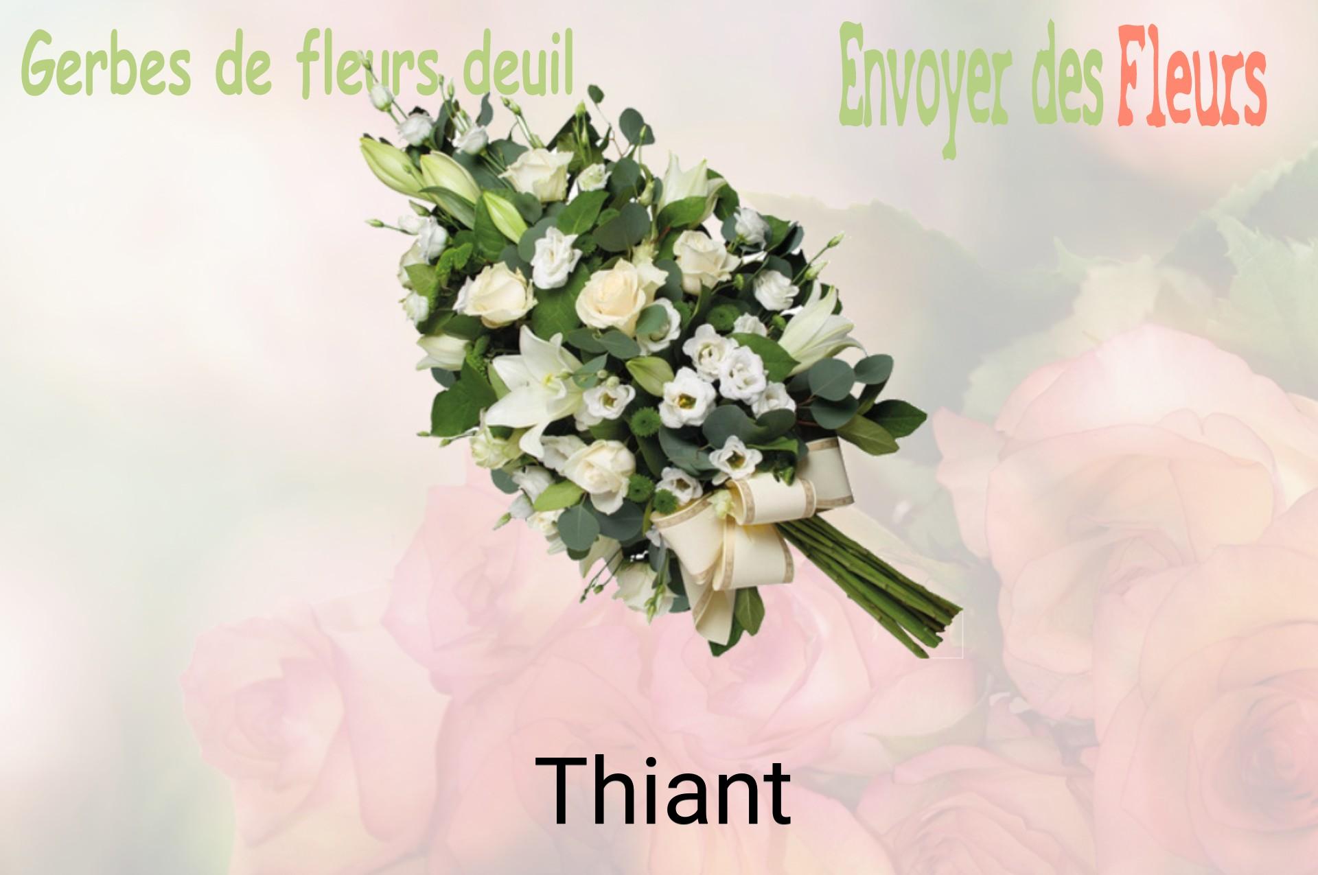 Gerbe de fleurs de deuil livrée à Thiant